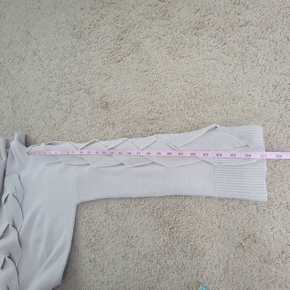 Robert Rodriguez Braided Sweater Womens M Wool Cashmere Knit Turtleneck Beige - Picture 7 of 11